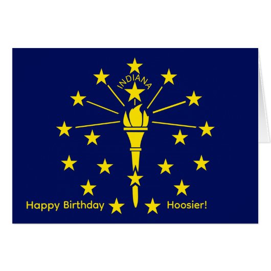 Indiana State Flag Bougie d'anniversaire en or (Devant horizontal)