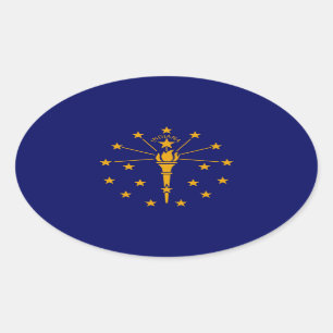 Indiana State Flag Design Ovale Sticker