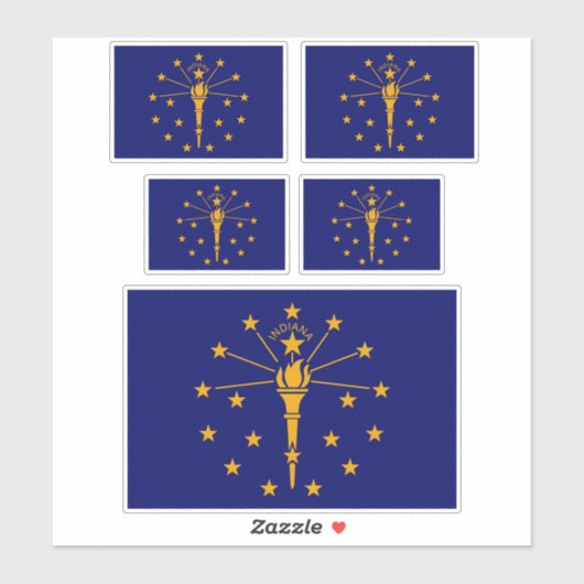 Indiana State Flag Design Sticker (Vel)