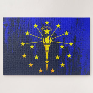 Indiana State Flag Grunge Legpuzzel