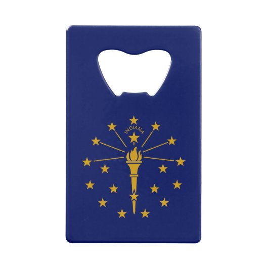 Indiana State Flag Kredietkaart Flessenopener (Voorkant)