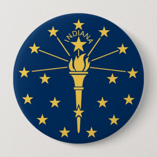 Indiana State Flag Ronde Button 4,0 Cm