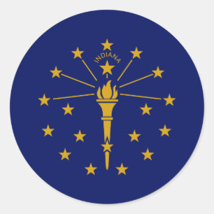Indiana State Flag Ronde Sticker