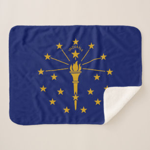 Indiana State Flag Sherpa Deken
