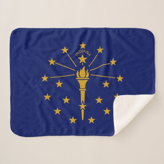 Indiana State Flag Sherpa Deken (Voorkant (horizontaal))