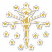 Indiana State Flag Sticker (Voorkant)