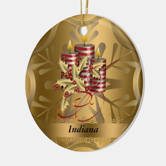 Indiana State-kerstversiering Keramisch Ornament (Links)