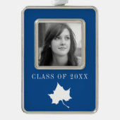 Indiana State Leaf Verzilverd Kader Ornament (Voorkant)