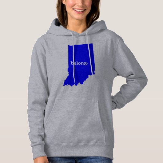Indiana State Map Belong Hoodie (Voorkant)