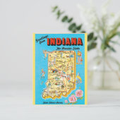 Indiana State Map Briefkaart (Staand voorkant)