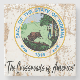 Indiana State Seal and Motto - Stone Onderzetter