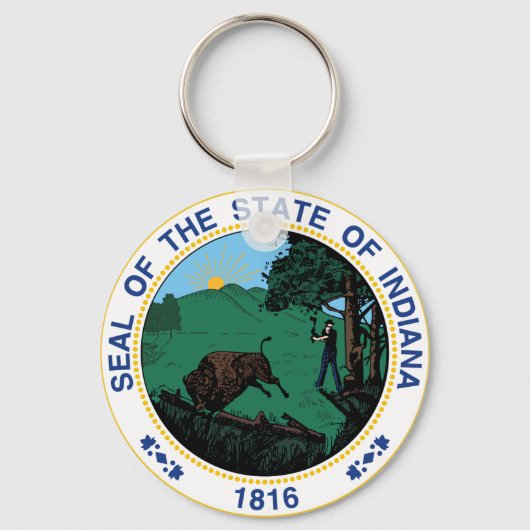 Indiana State Seal Sleutelhanger (Voorkant)