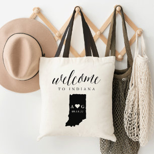 Indiana State Silhouette Wedding Welcome Tas
