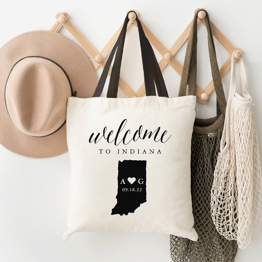 Indiana State Silhouette Wedding Welcome Tas