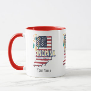 Indiana State United States Retro Map  USA Mok