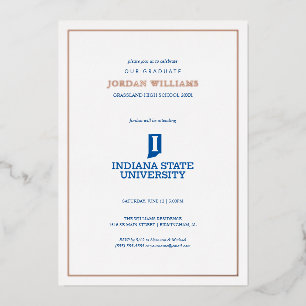 Indiana State University Afstuderen Folie Uitnodiging