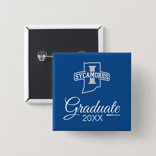 Indiana State University Afstuderen Vierkante Button 5,1 Cm (Voorkant /achterkant)