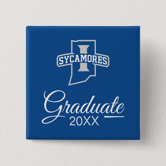 Indiana State University Afstuderen Vierkante Button 5,1 Cm (Voorkant)
