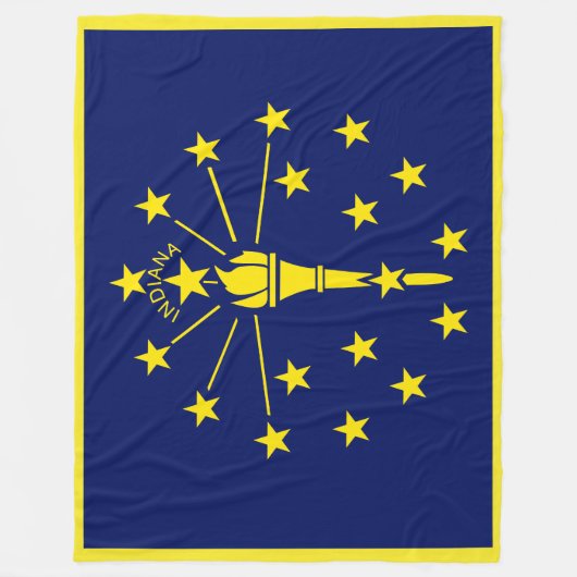 Indiana State Vlag Print Patriot Fleece Deken (Voorkant)