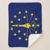 Indiana State Vlag Print Patriottisch Sherpa Deken (Voorkant)