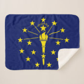 Indiana State Vlag Print Patriottisch Sherpa Deken (Voorkant (horizontaal))