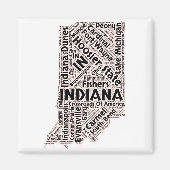 Indiana State Word Cloud Magneet (Voorkant)
