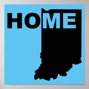 Indiana Thuis Weg Van Staat Poster Bord