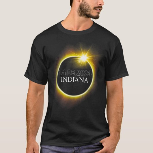 Indiana Total Solar Eclipse April 8 2024 Verenigde T-shirt (Voorkant)