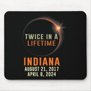 Indiana totale zonsverduistering twee keer in een muismat