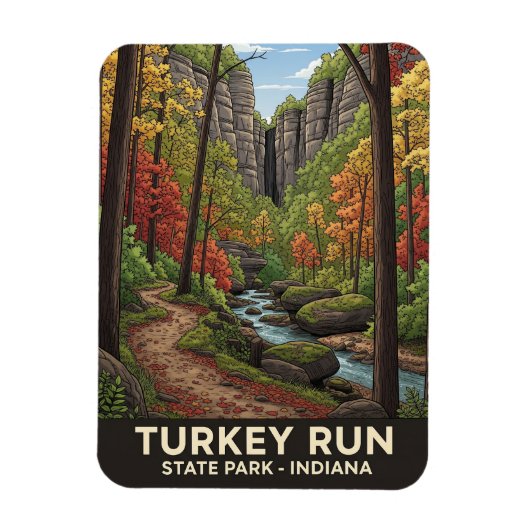 Indiana Turkije Run State Park Reizen Magneet (Verticaal)