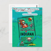 Indiana USA Kaart (Voorkant / Achterkant)