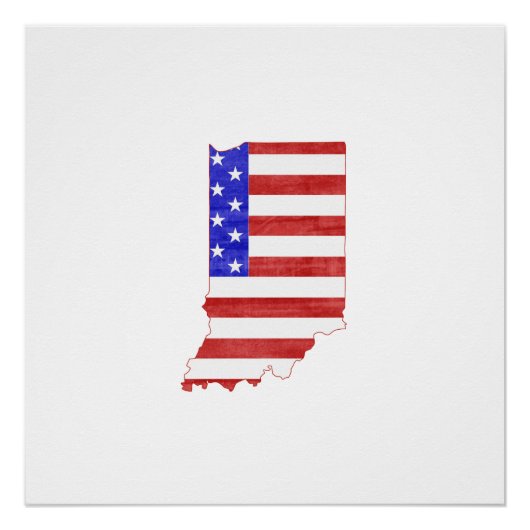 Indiana USA silhouette state map Perfect Poster (Voorkant)