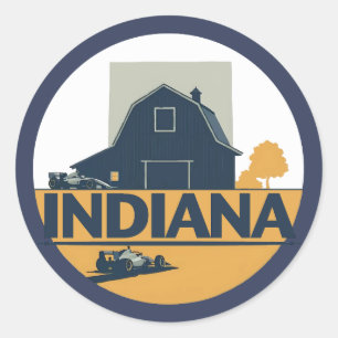 Indiana Verenigde Staten Ronde Sticker
