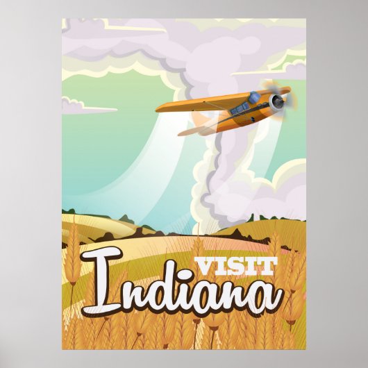 Indiana vintage reisposter poster (Voorkant)