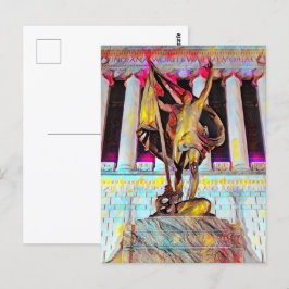 Indiana War Memorial Pro Patria Olie Schilderij Briefkaart