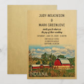 Indiana Wedding Invitation Boerderij Barn Rustic Kaart (Voorkant / Achterkant)