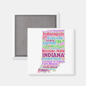 Indiana Word Cloud Magneet (Voorkant / Achterkant)