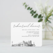 Indianapolis bruiloft elegante repetitie diner informatiekaartje (Staand voorkant)