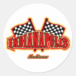 Indianapolis Flagged Ronde Sticker