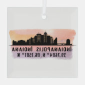 Indianapolis IN City Skyline Ornement en verre (Verso)