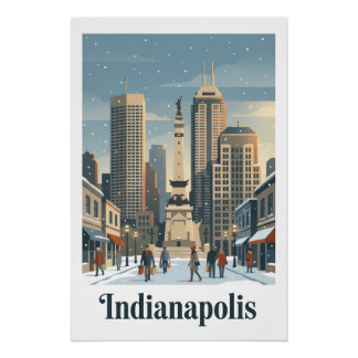 Indianapolis in de winter perfect poster