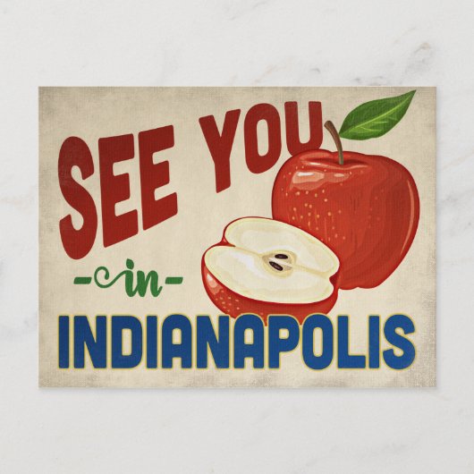 Indianapolis Indiana Apple - Vintage Travel Briefkaart (Voorkant)