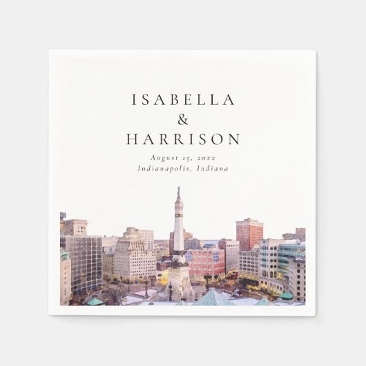 INDIANAPOLIS Indiana Bestemming Silhouet Servet (Voorkant)