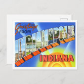 Indianapolis, Indiana Big Letters Briefkaart (Voorkant / Achterkant)