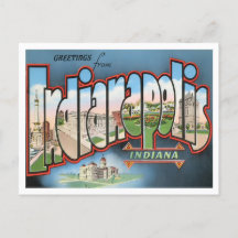 Indianapolis, Indiana  Big Letters Briefkaart