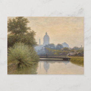 Indianapolis Indiana Canal Morning Effect schilder Briefkaart