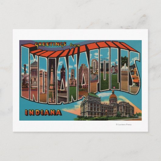 Indianapolis, Indiana (Capital Building) Briefkaart (Voorkant)