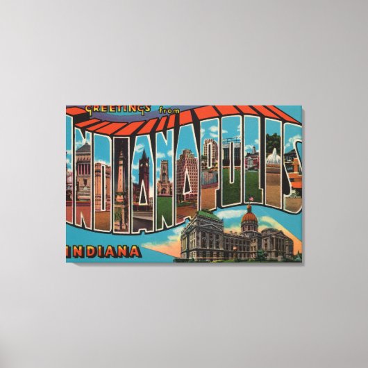 Indianapolis, Indiana (Capital Building) Canvas Afdruk (Voorkant)
