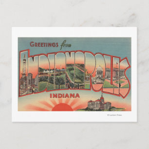 Indianapolis, Indiana - grote lettertjes 2 Briefkaart