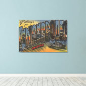 Indianapolis, Indiana - grote lettertjes 3 Canvas Afdruk (Insitu (Houten vloer))